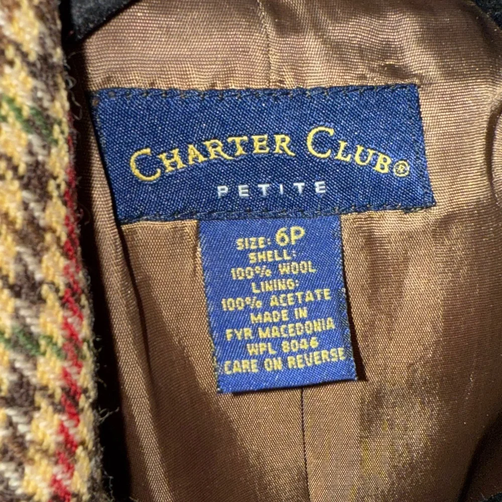 Vintage Charter Club Women's Plaid Houndstooth Blazer Size 8 EUC - Picture 4 of 6